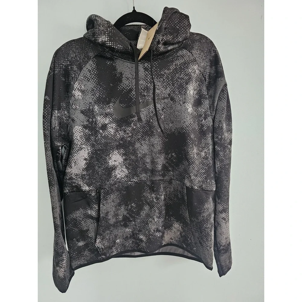 Nike Digital Black And Gray‎ Camo Thermafit Hoodie  Size Small
